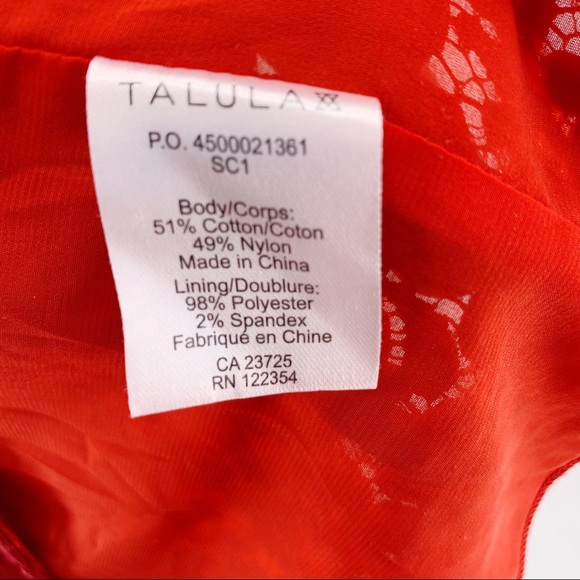 Talula Red Lace Short Sleeve Sheath Dress Size M - Picture 7 of 7